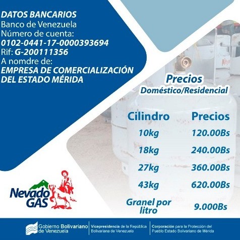 Diario Frontera, Frontera Digital,  NEVADO GAS PRECIOS, Nacionales, ,Nevado Gas mantiene el precio del
gas doméstico residencial en Mérida
