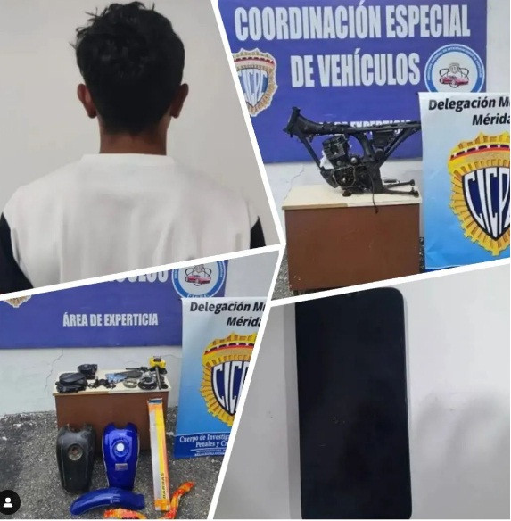 Diario Frontera, Frontera Digital,  Sucesos, ,Cicpc Mérida arrestó a un desvalijador de motos en Ejido