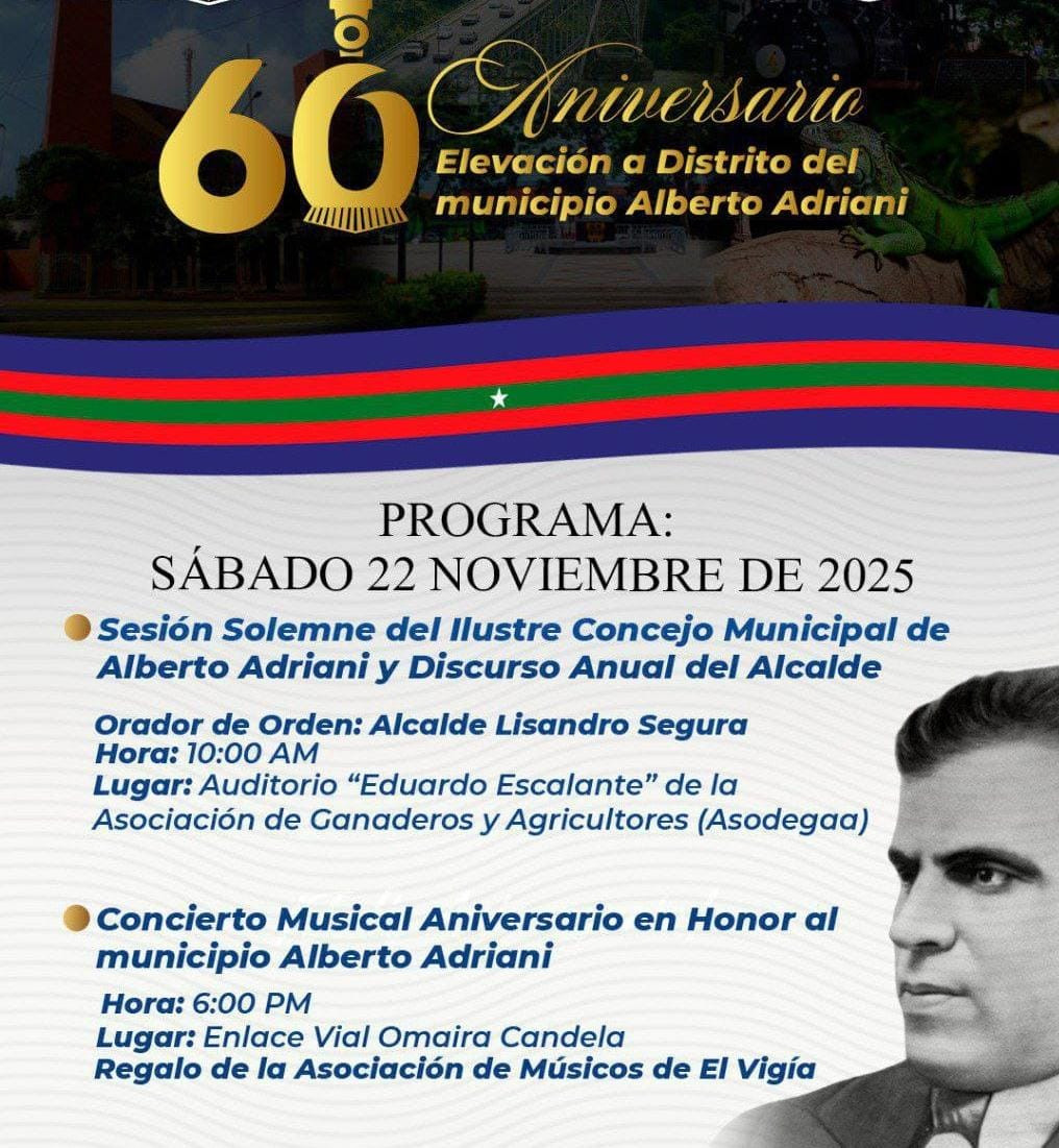 Diario Frontera, Frontera Digital,  El Vigía Panamericana, ,El Vigía festeja sesenta aniversario de la elevación a distrito