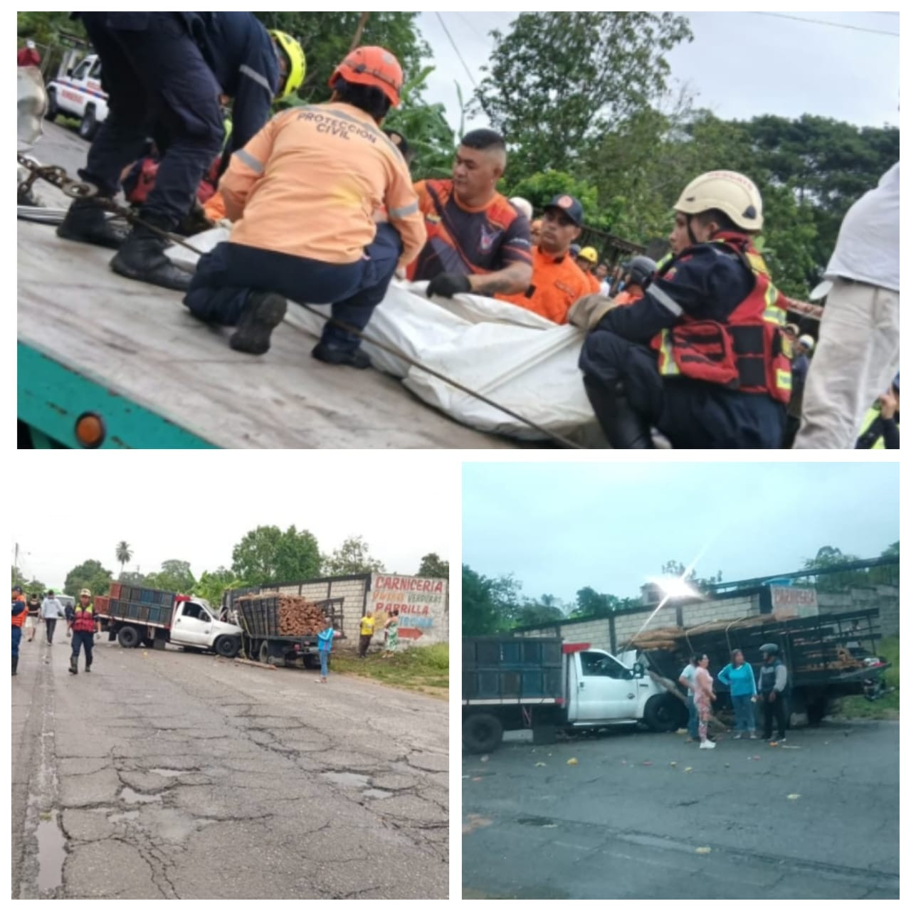 Diario Frontera, Frontera Digital,  Sucesos, ,Al lugar acudieron comisiones del Cuerpo de Bomberos de la estación 4 de El Vigía, con tres efectivos en la unidad B-073 bajo el mando del Teniente José Ruiz y la supervisión del comandante Giovanni Rivera,Un muerto y un herido en triple colisión en jurisdicción de El Vigía