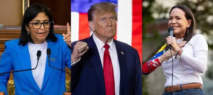 Diario Frontera, Frontera Digital,  Internacionales, ,"Bueno, eso sería interesante", respondió Trump brevemente, sin ofrecer más detalles sobre el escenario planteado ni expresar su respaldo a alguna de las dos figuras políticas.,Trump reacciona ante una posible elección 
entre Delcy y MCM: "Sería interesante"