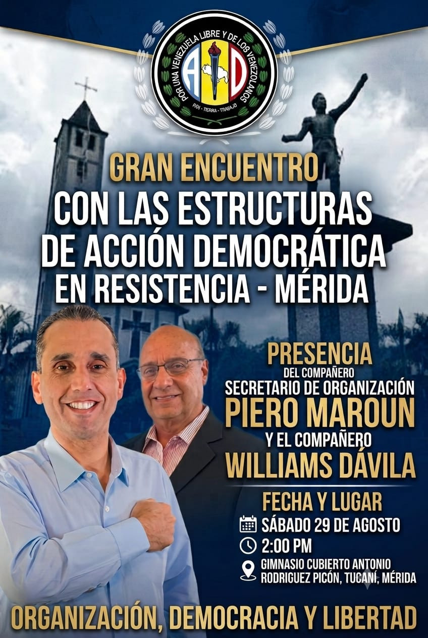 Diario Frontera, Frontera Digital,  Politica, ,La actividad se enmarca en la estrategia de la tolda blanca de reafirmar su compromiso con la democracia y la libertad, en un contexto político marcado por la necesidad de articulación de las fuerzas opositoras,AD en Resisencia celebrará gran encuentro político con Piero Maroun y Williams Dávila en Tucaní