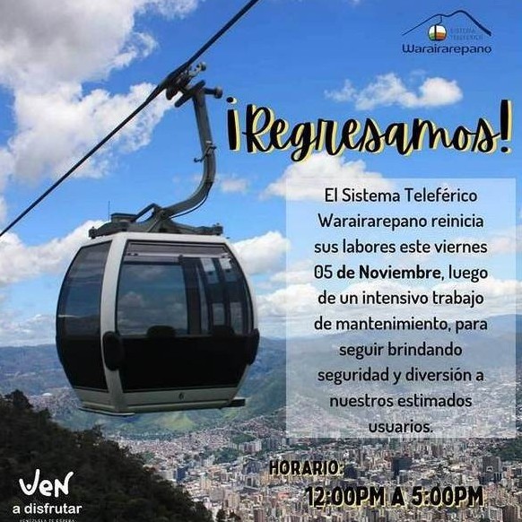 Diario Frontera, Frontera Digital,  TELEFÉRICO DE CARACAS, Nacionales, ,Teleférico de Caracas reinicia operaciones este viernes 5 de noviembre