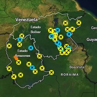 Diario Frontera, Frontera Digital,  MAPA, Nacionales, ,Tráfico de oro y drogas: el mapa que muestra 
las pistas clandestinas en el Arco Minero