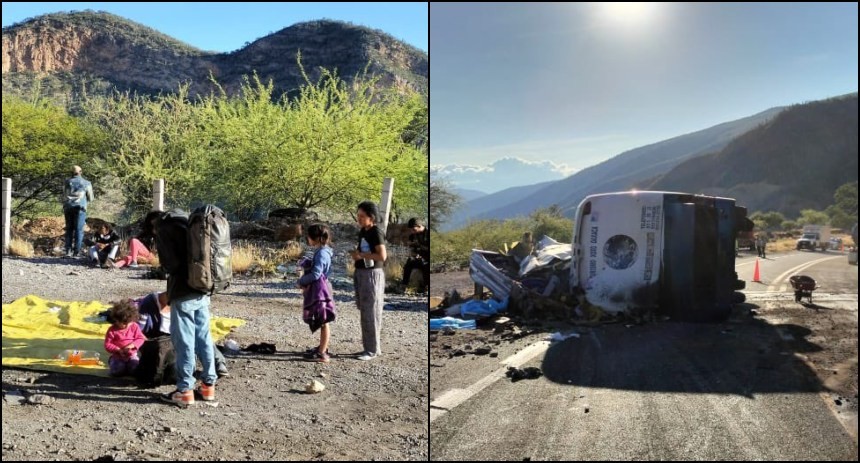 Diario Frontera, Frontera Digital,  MIGRANTES VENEZOLANOS, EEUU, MÉXICO, ACCIDENTE AUTOBÚS MIGRANTES, Internacionales, ,Van 18 muertos tras volcar autobús de migrantes en México, 
hay 28 heridos venezolanos