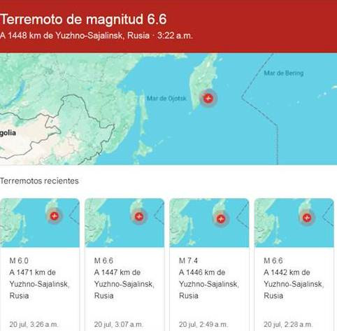 Diario Frontera, Frontera Digital,  Internacionales, ,Dos terremotos sacudieron el extremo oriental de Rusia 
y activaron la alerta de tsunami
