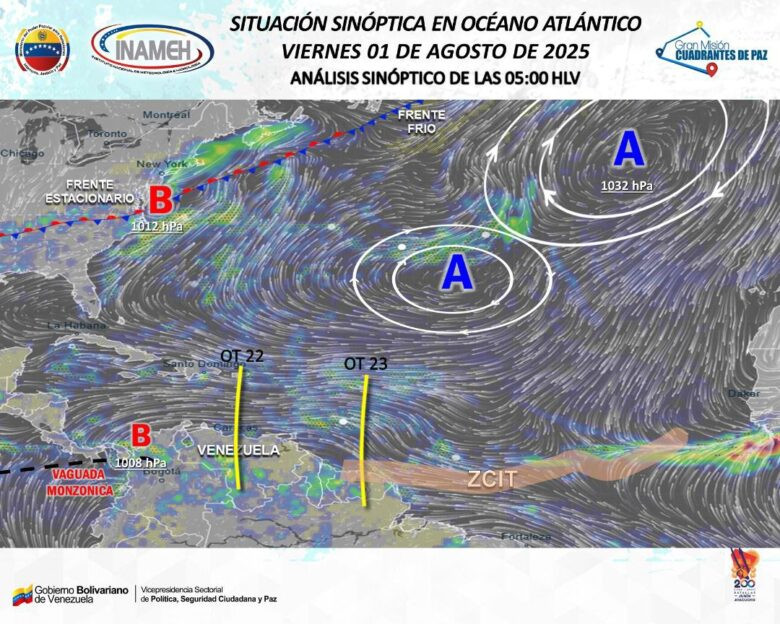 Diario Frontera, Frontera Digital,  Nacionales, ,Onda tropical número 22 se encuentra sobre el centro de Venezuela y dejará lluvias
