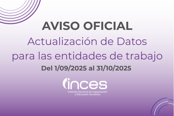 Diario Frontera, Frontera Digital,  Regionales, ,Inces informa oficialmente la actualización de datos en su nueva plataforma tecnológica