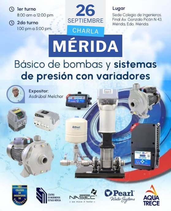Diario Frontera, Frontera Digital,  Regionales, ,Reprogramada charla técnica sobre bombas y sistemas de presión con variadores en Mérida para el 26 de septiembre,Reprogramada charla técnica sobre bombas y sistemas de presión con variadores en Mérida