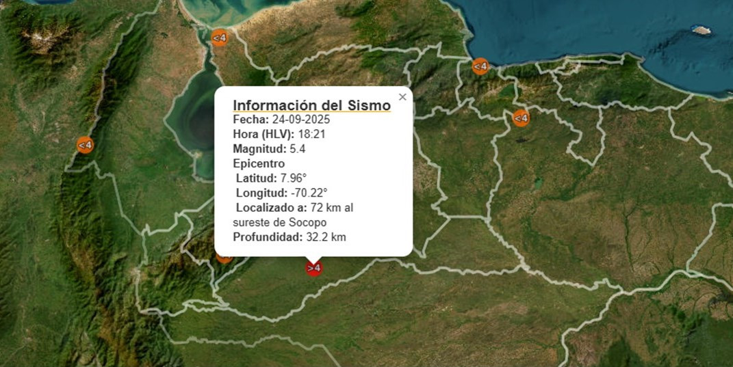 Diario Frontera, Frontera Digital,  Nacionales, ,Funvisis reportó otro sismo en Socopó, estado Barinas, a las 06:21 de la tarde de magnitud 5.4,Sismo de gran intensidad sacude occidente de Venezuela y parte de Colombia