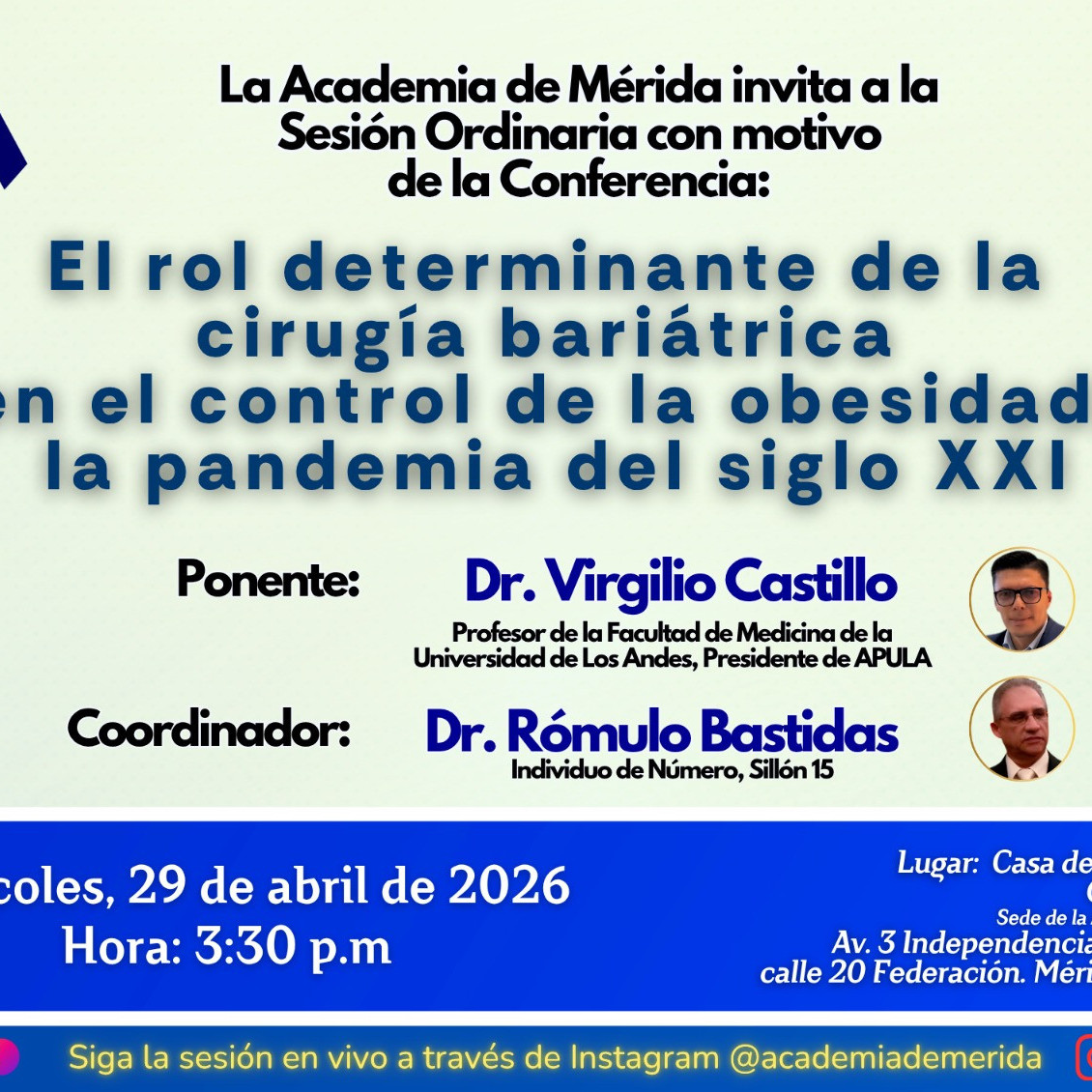 Frontera Digital, Diario Frontera, La Academia de Mérida abordará el rol de la cirugía bariátrica 
en el control de la obesidad