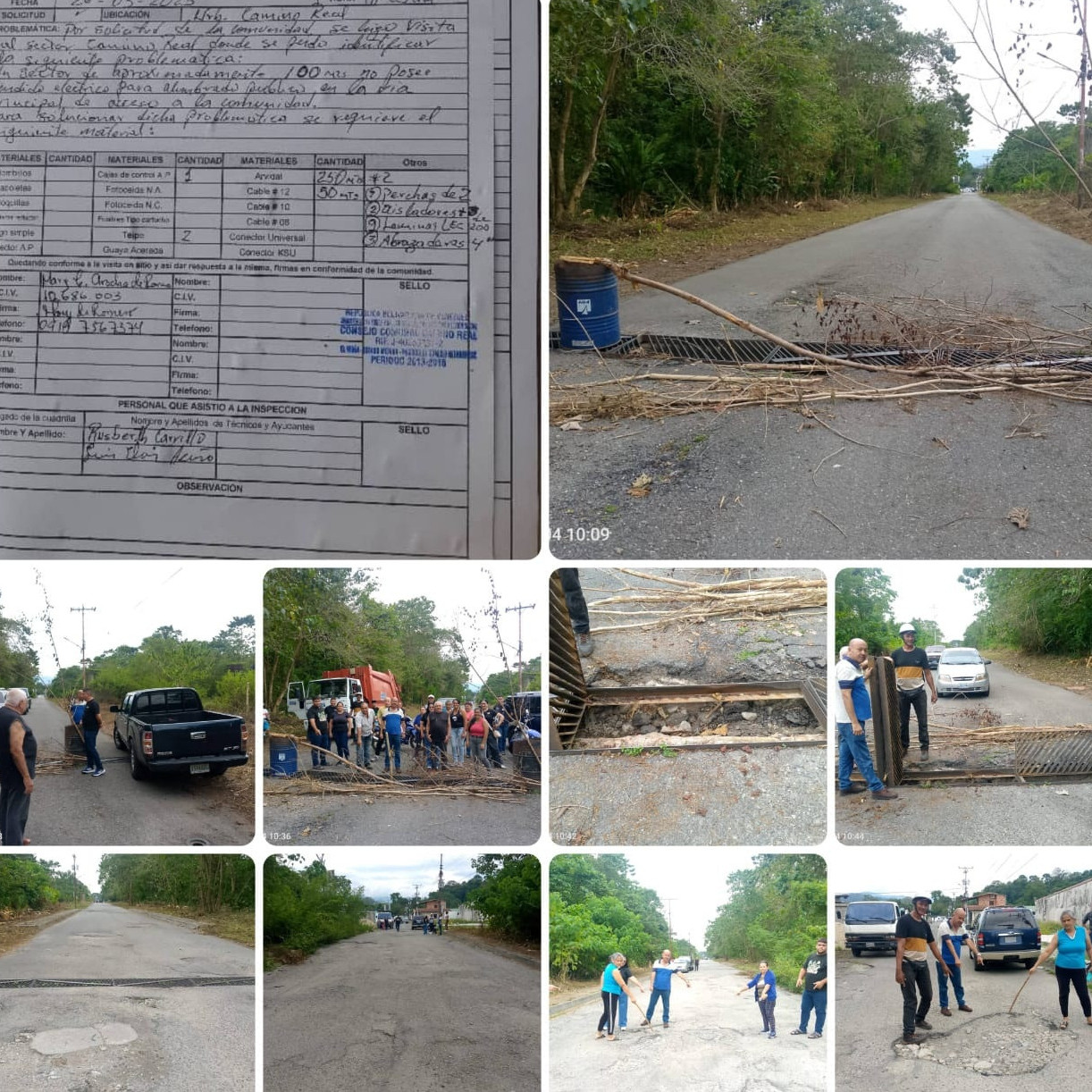 Frontera Digital,  El Vigía Panamericana,  Camino Real exige soluciones en alcantarilla, asfaltado y alumbrado público en El Vigía