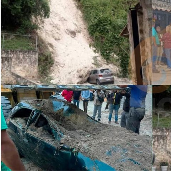 Diario Frontera, Frontera Digital,  Nacionales, ,Tres vehículos tapiados dejó deslizamiento de tierra en la Colonia Tovar