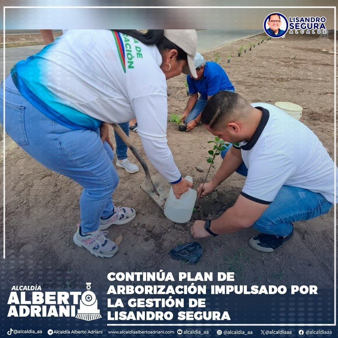 Diario Frontera, Frontera Digital,  El Vigía Panamericana, ,El gerente de Administración y Hacienda Pública Municipal, Genry Gómez, destacó el compromiso de los trabajadores que participaron en la actividad y agradeció el respaldo permanente del alcalde,Plan de Arborización fortalece las áreas verdes en el municipio Alberto Adriani