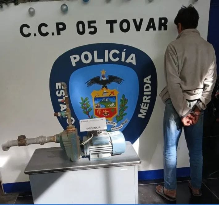 Diario Frontera, Frontera Digital,  Sucesos, ,Policía detuvo a ciudadano por hurto de una bomba de agua en Tovar