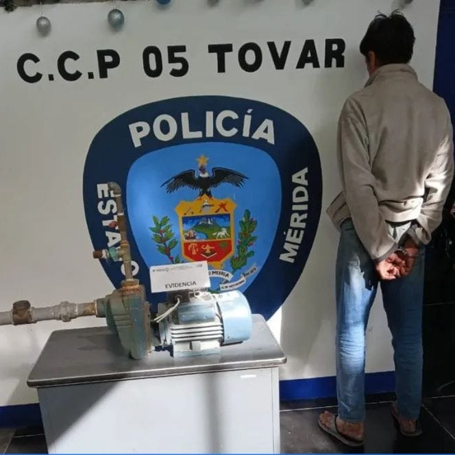 Diario Frontera, Frontera Digital,  Sucesos, ,Policía detuvo a ciudadano por hurto de una bomba de agua en Tovar