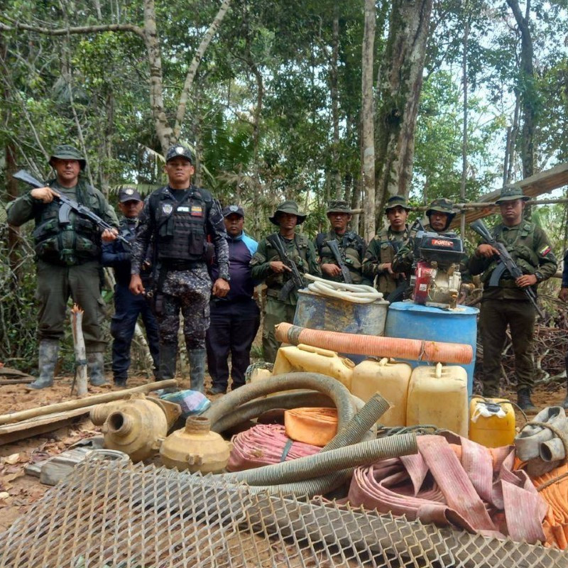 Diario Frontera, Frontera Digital,  Nacionales, ,Desmantelaron tres campamentos de minería ilegal y capturaron a dos personas en Amazonas
