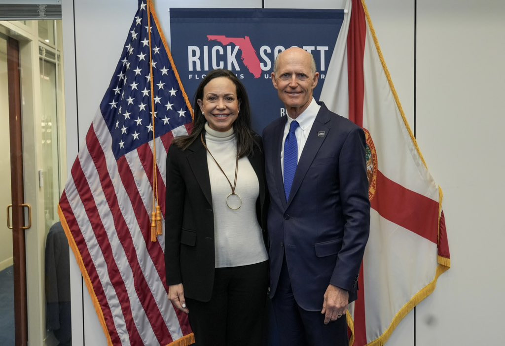 Diario Frontera, Frontera Digital,  Politica, ,María Corina Machado junto al senador estadounidense Rick Scott. Foto: Rick Scott,Rick Scott se reúne con María Corina Machado y reafirma su compromiso con la causa democrática venezolana