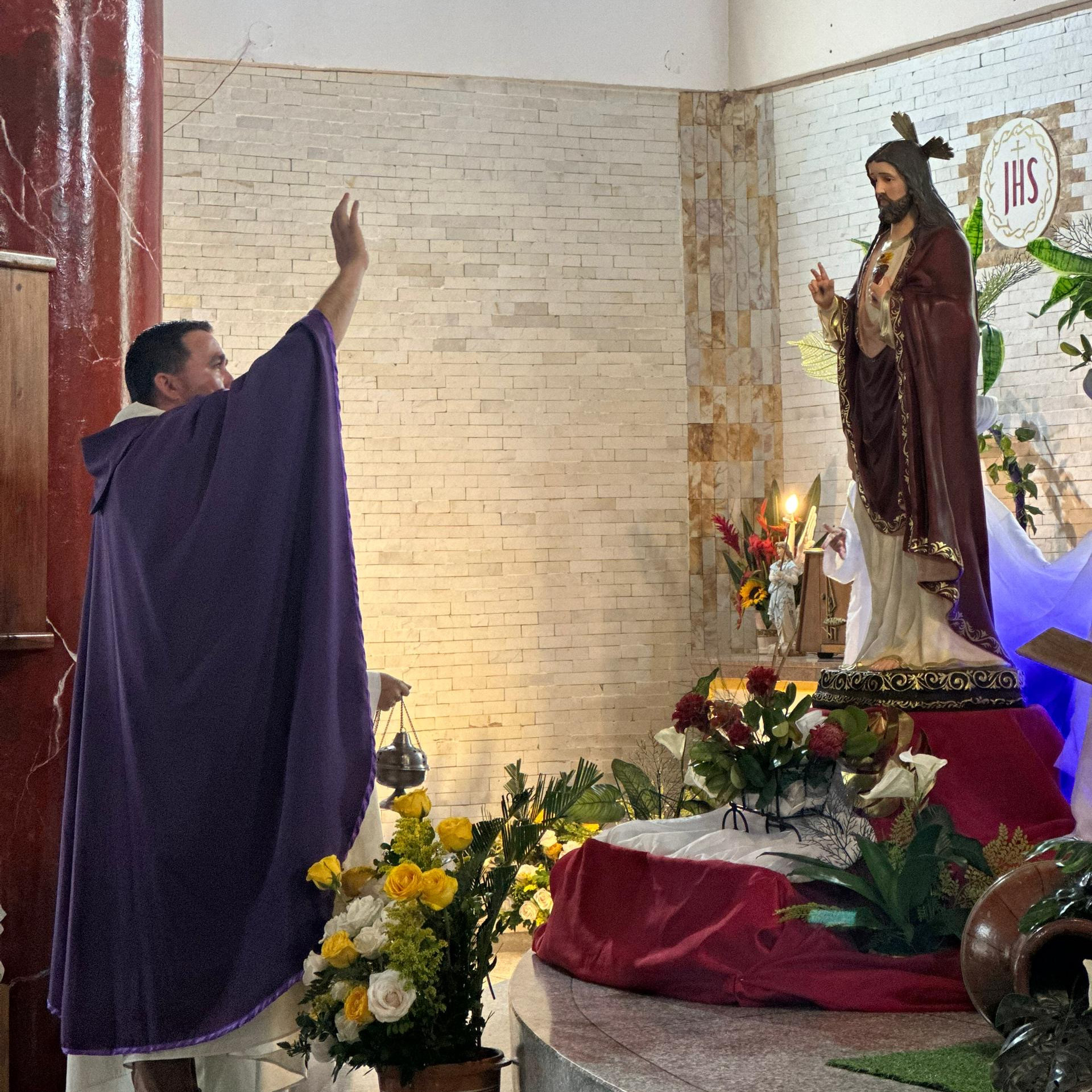 Diario Frontera, Frontera Digital,  Mocoties, ,En Zea con júbilo y devoción: Caño el Tigre recibe la imagen del Sagrado Corazón de Jesús