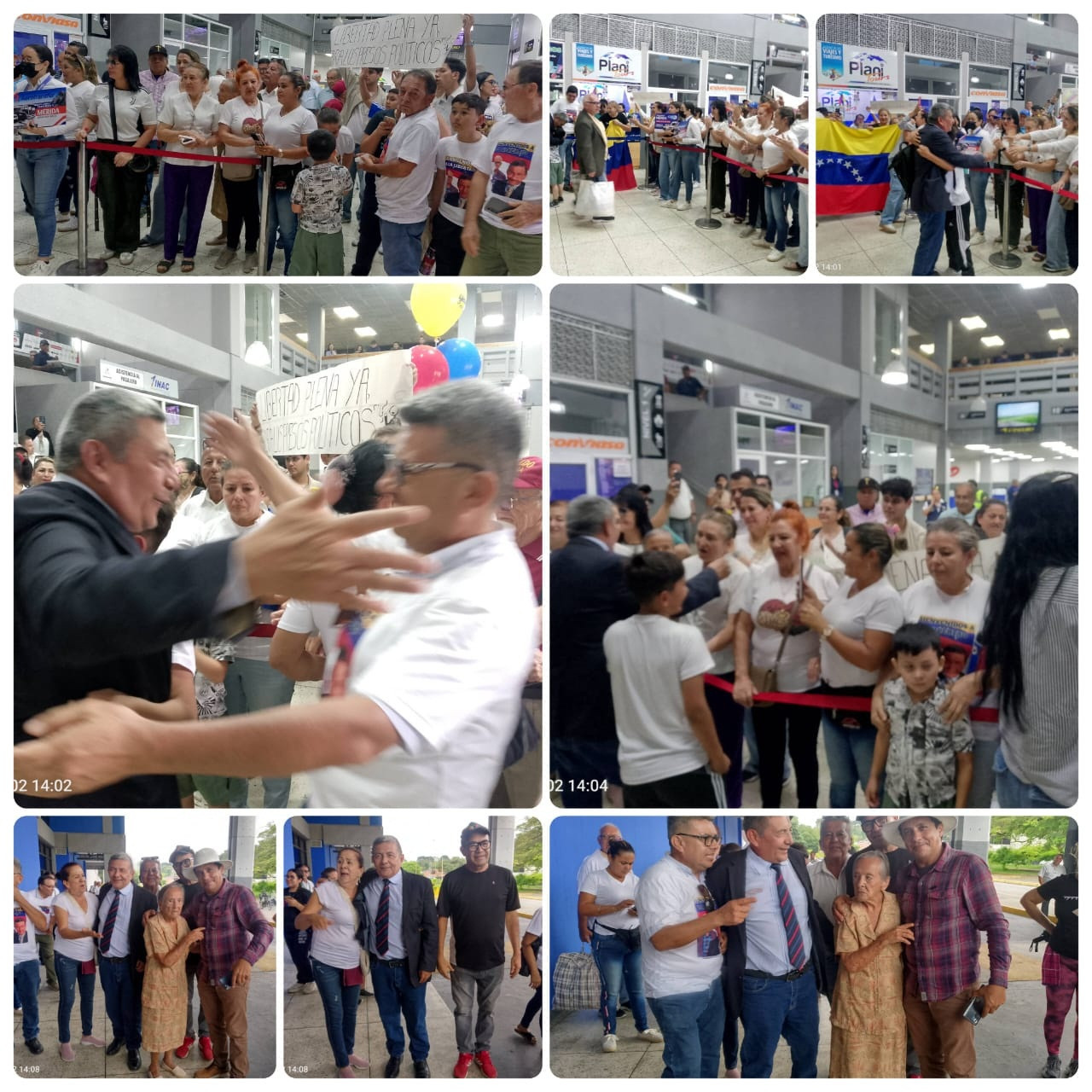 Diario Frontera, Frontera Digital,  El Vigía Panamericana, ,Laudin Mora y Gonzalo Moncada fueron recibidos por familiares y amigos en el aeropuerto de El Vigía