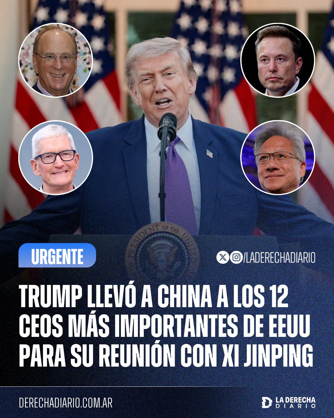 Diario Frontera, Frontera Digital,  Internacionales, ,El mandatario republicano reveló los nombres de los 12 empresarios que aceptaron sumarse a la delegación que partió el martes rumbo a Beijing, donde Trump mantendrá una reunión con el lider chino, Xi Jinpin,Quiénes son los magnates tecnológicos y empresarios 
que acompañan a Donald Trump en su visita oficial a China