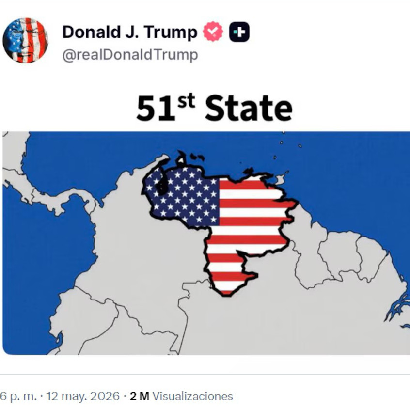 Diario Frontera, Frontera Digital,  Internacionales, ,Donald Trump publicó en su red social una imagen de Venezuela 
como el estado número 51 de Estados Unidos