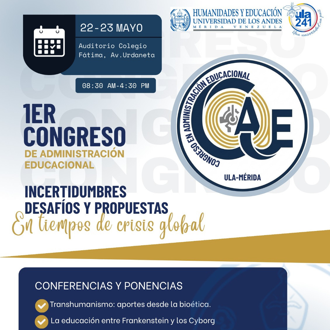 Diario Frontera, Frontera Digital,  Regionales, ,ULA celebrará I Congreso de Administración Educacional los días 22 y 23 de mayo