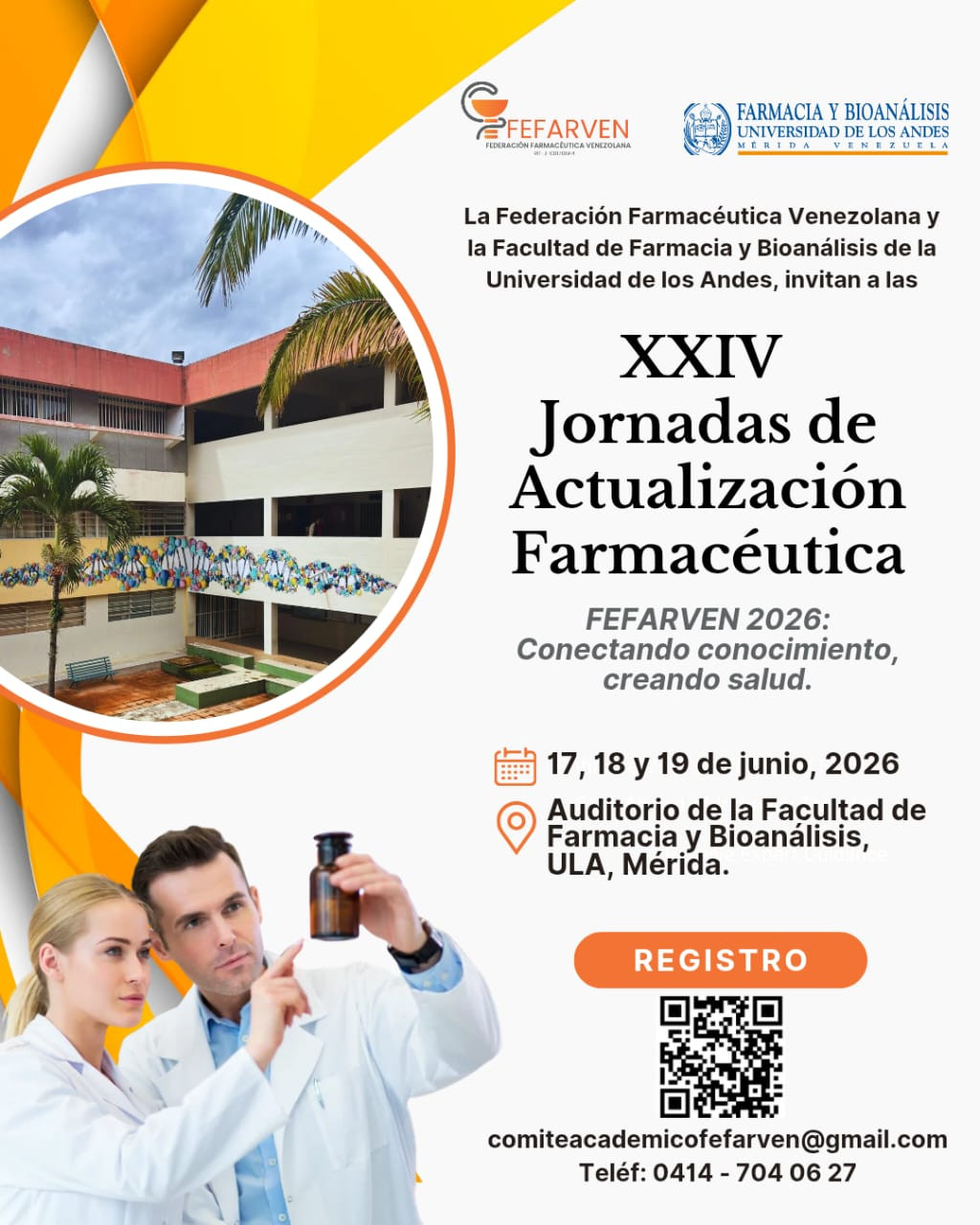 Diario Frontera, Frontera Digital,  Regionales, ,Explicó que la programación dará inicio el miércoles 17 de junio de 2026 con una selecta oferta de cuatro talleres prácticos especializados,Jornadas de Actualización Farmacéutica en la ULA: 
antesala de Asamblea Nacional Fefarven 2026
