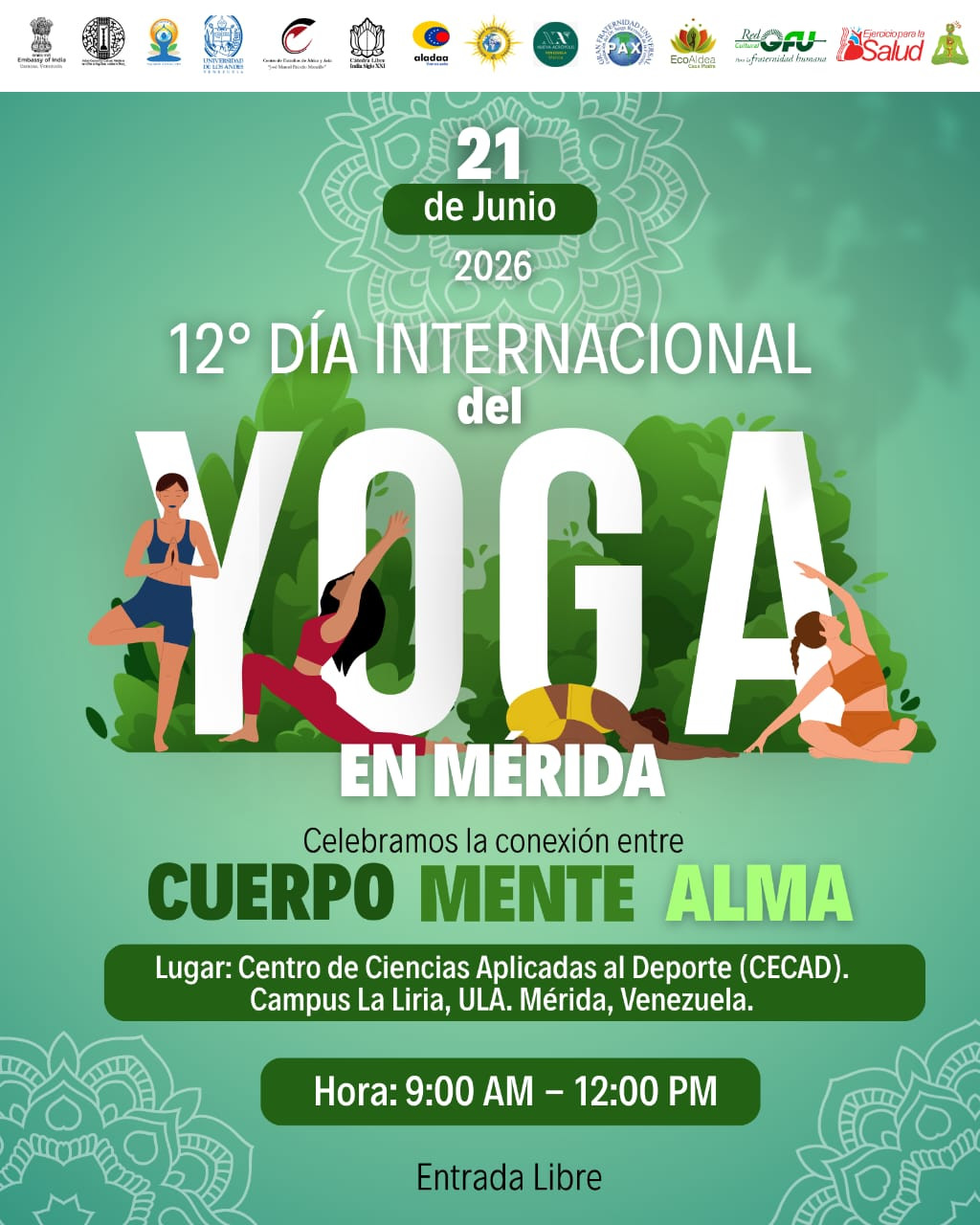 Diario Frontera, Frontera Digital,  Regionales, ,La invitación está abierta: el próximo 21 de junio, Mérida se une al mundo para celebrar el yoga como puente de unión y transformación.,La ULA será sede del 12º Día Internacional del Yoga